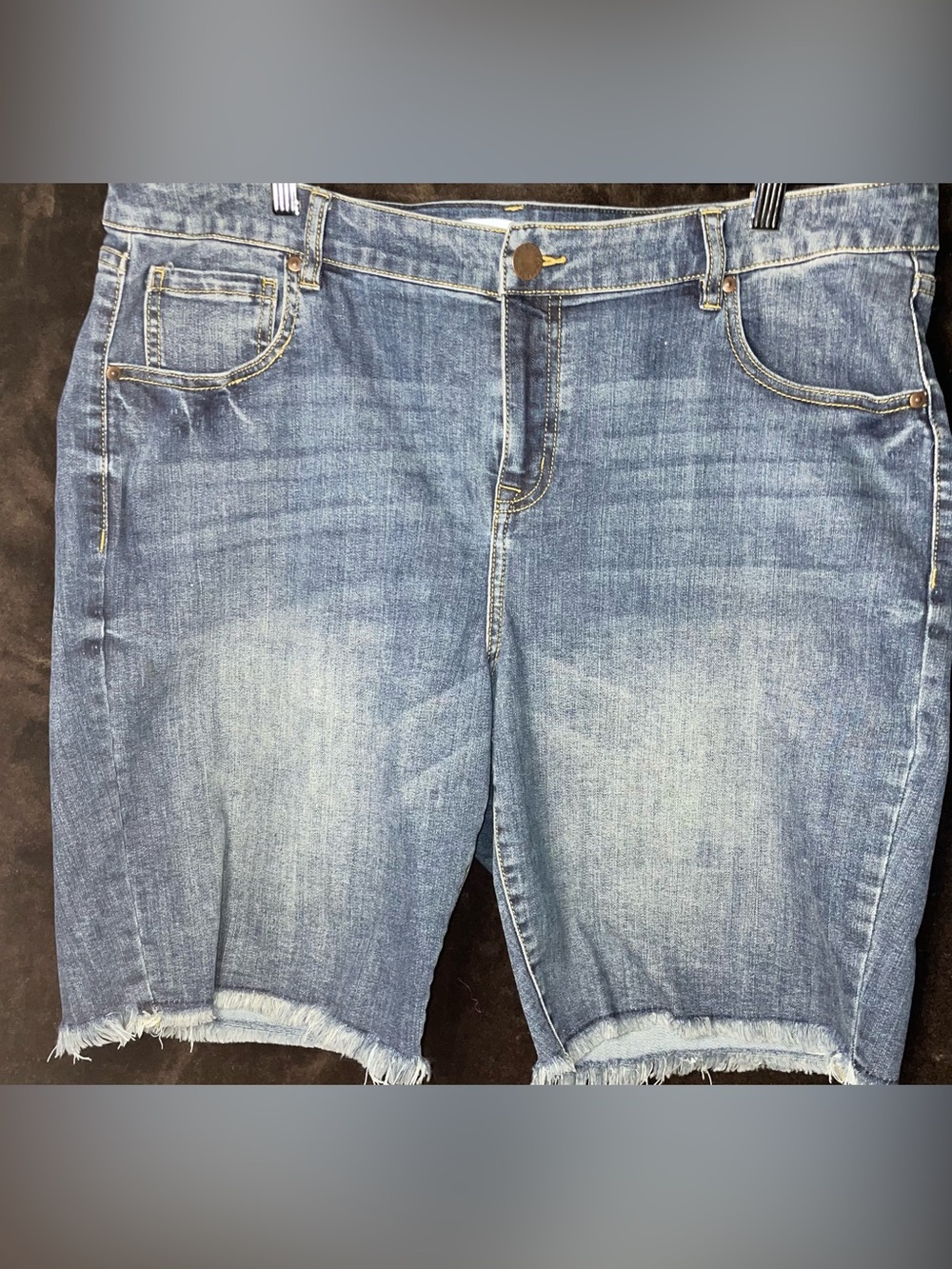 Lane Bryant MediumBlue Denim Relaxed Cut-Off Shorts Size-14